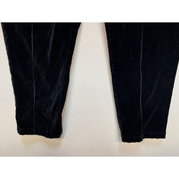 Lands End Womens Velvet Tapered Pants Size 12 Black High Rise Crop Casual Y2K - Picture 4 of 10